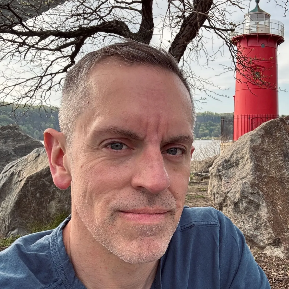 Jeff Reid at the Little Red Lighthouse on the Hudson